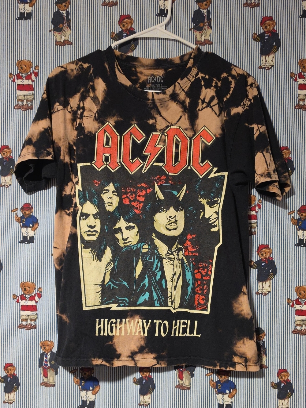 AC/DC Kids' 'Highway to Hell' Graphic Tie-Dye Tee - Black & Tan Medium